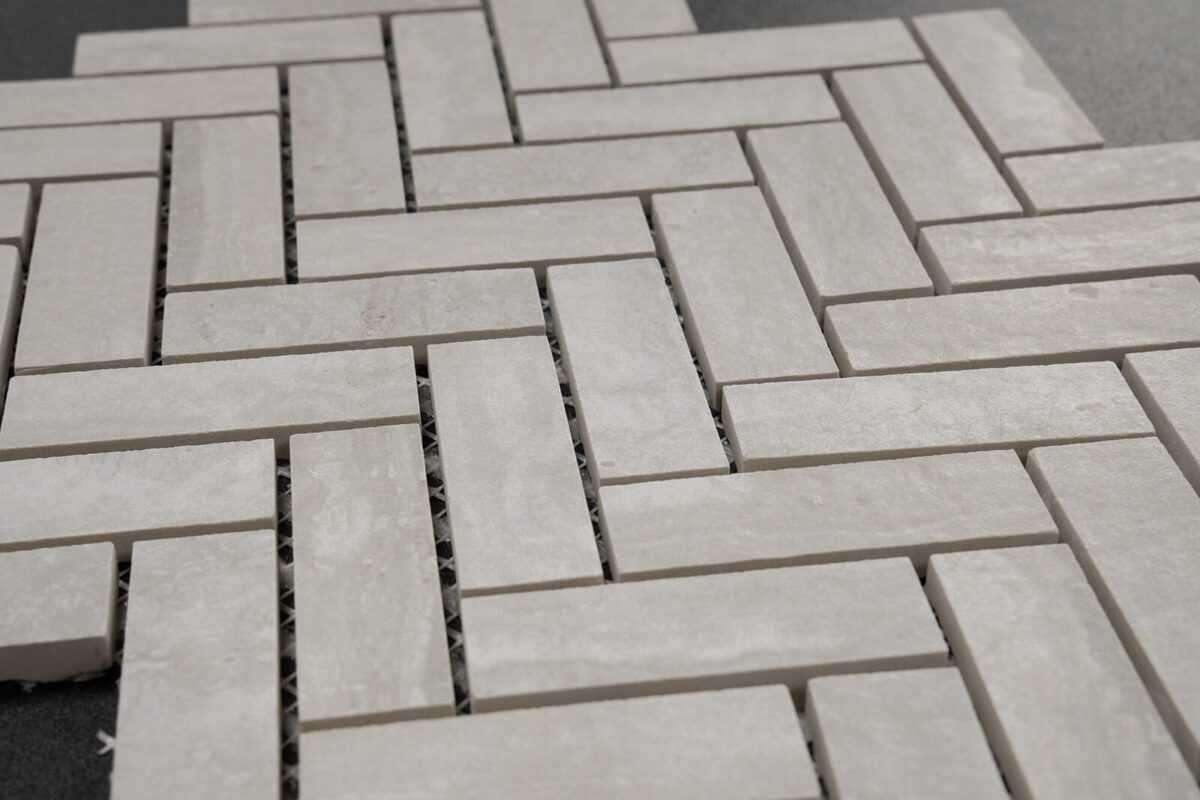 1X3 FLOW IVORY HERRINGBONE WITH MICROBAN - Image 2